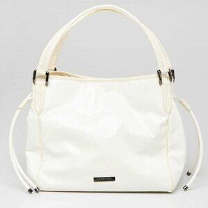 Burberry White Check Embossed Patent Leather Canterbury Tote Bag